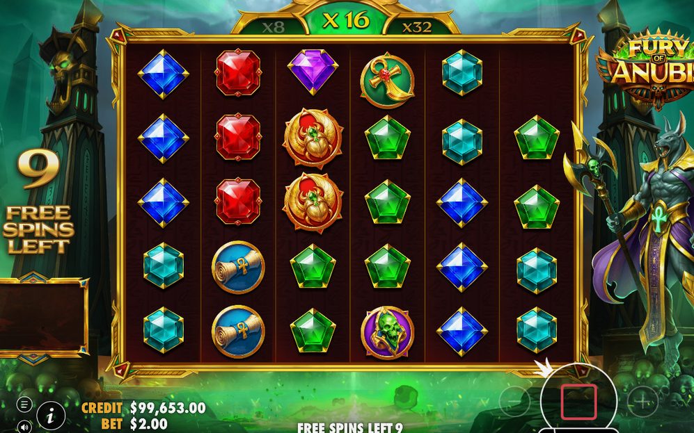 Free Spins in progress with the starting multiplier shown
